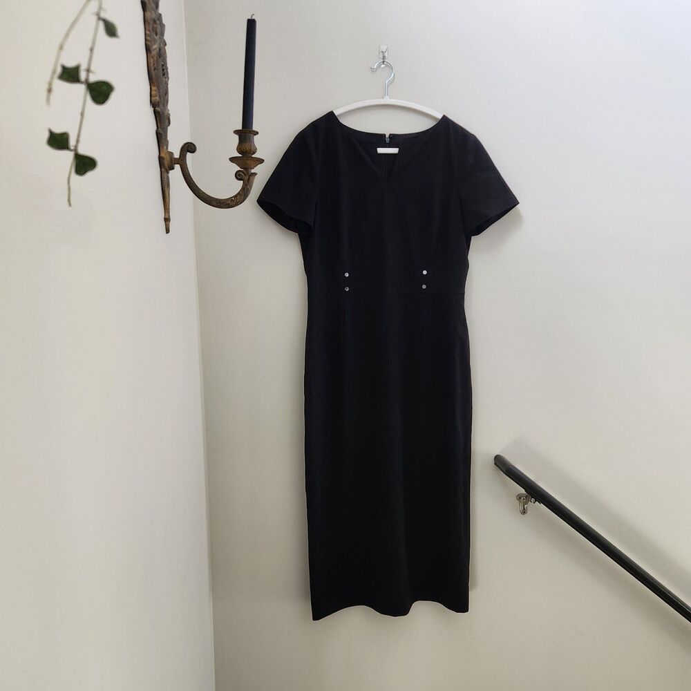 NWT Preston & York Blake Split VNeck Short Sleeve Midi Sheath Dress 8 Business